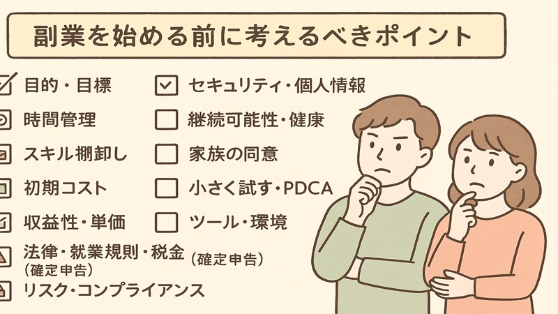 副業を始める前に考えるべきポイント