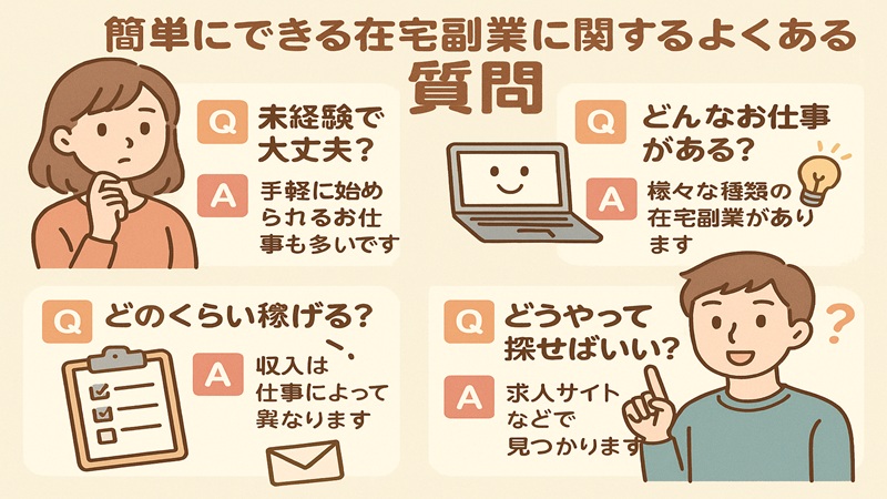 簡単にできる在宅副業に関するよくある質問