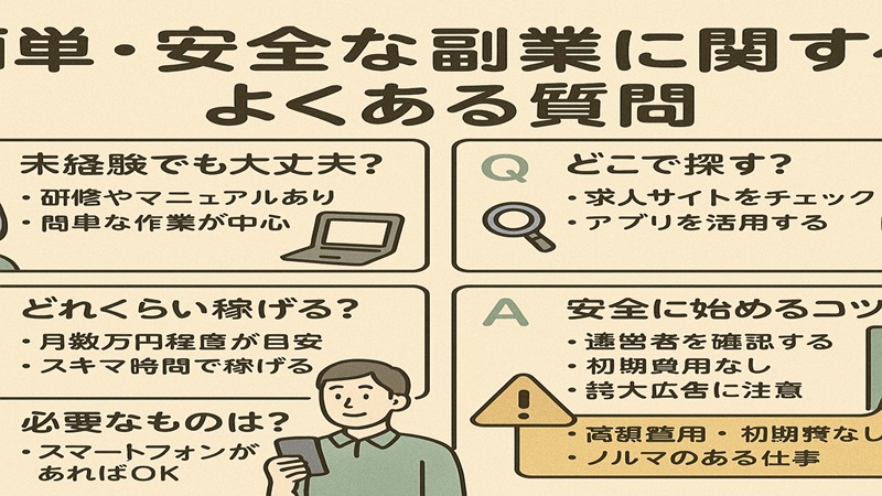 簡単・安全な副業に関するよくある質問
