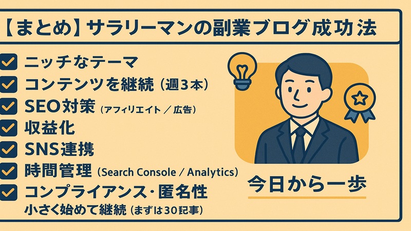 【まとめ】サラリーマンの副業ブログ成功法