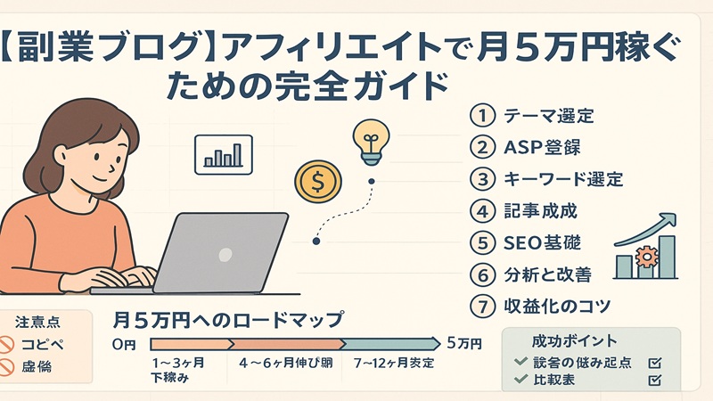 【副業ブログ】アフィリエイトで月5万円稼ぐための完全ガイド