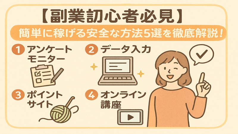 【副業初心者必見】簡単に稼げる安全な方法5選を徹底解説！