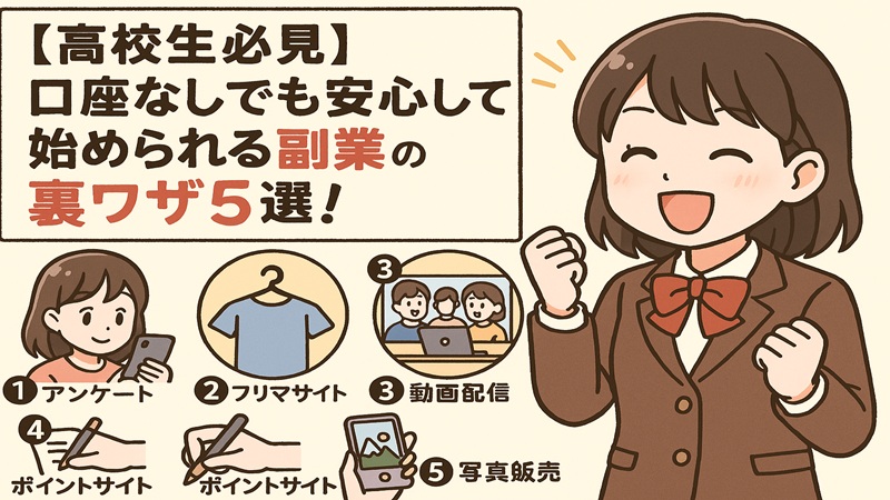 【高校生必見】口座なしでも安心して始められる副業の裏ワザ5選！