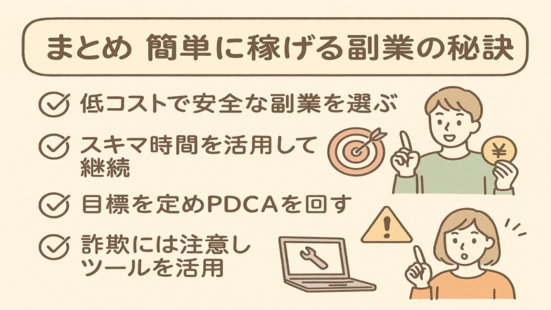 まとめ：簡単に稼げる副業の秘訣