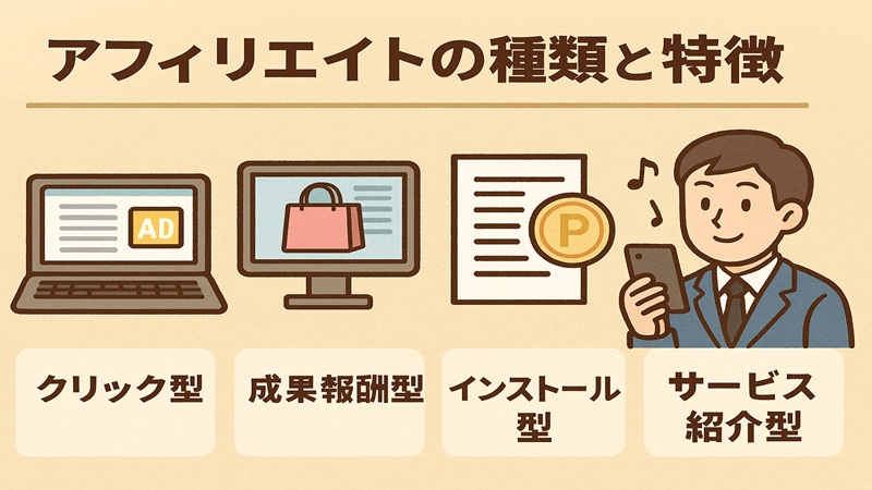 アフィリエイトの種類と特徴