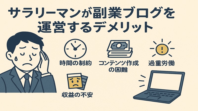 サラリーマンが副業ブログを運営するデメリット