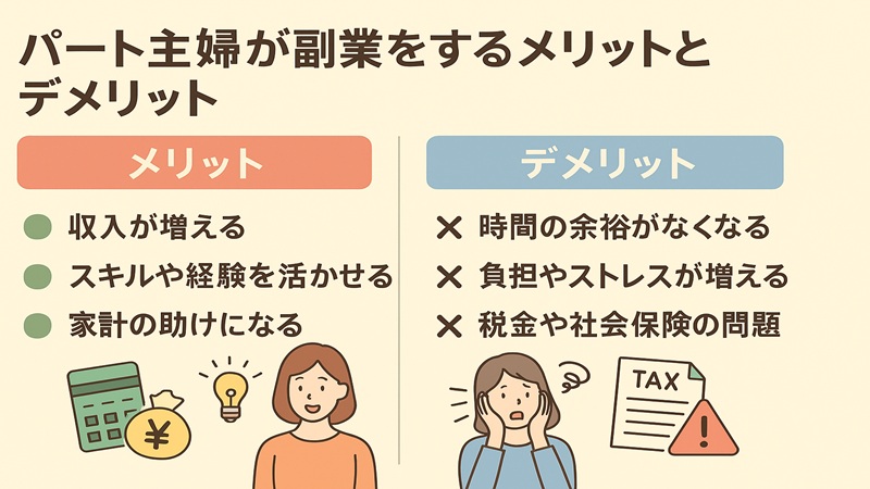 パート主婦が副業をするメリットとデメリット
