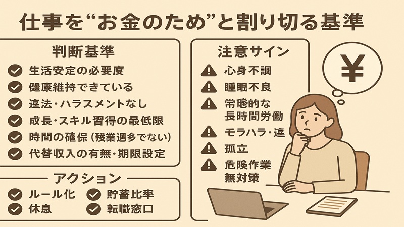 仕事をお金のためと割り切る基準
