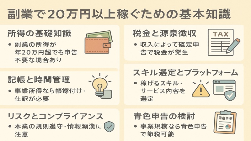 副業で20万円以上稼ぐための基本知識