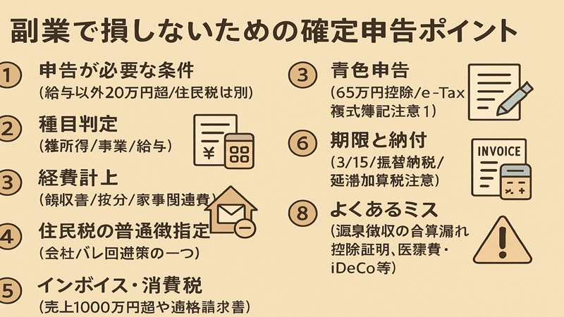 副業で損しないための確定申告のポイント