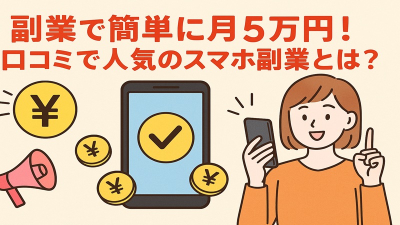 副業で簡単に月5万円！口コミで人気のスマホ副業とは？