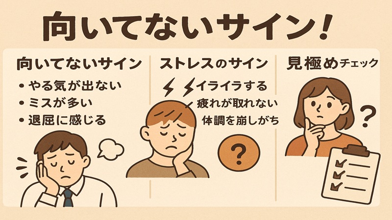 向いてないサイン！ストレスか甘えの見極め