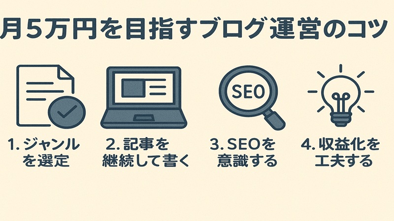月5万円を目指すブログ運営のコツ