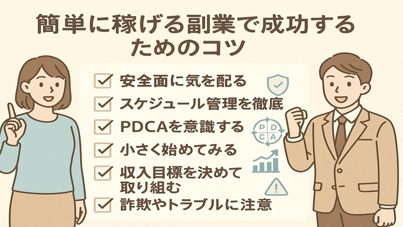 簡単に稼げる副業で成功するためのコツ
