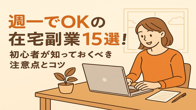 週一でOKの在宅副業15選！初心者が知っておくべき注意点とコツ