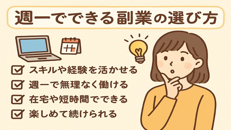 週一でできる副業の選び方