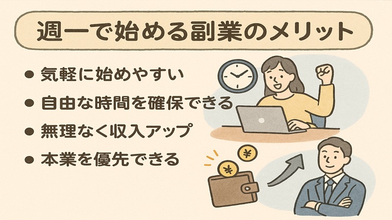 週一で始める副業のメリット