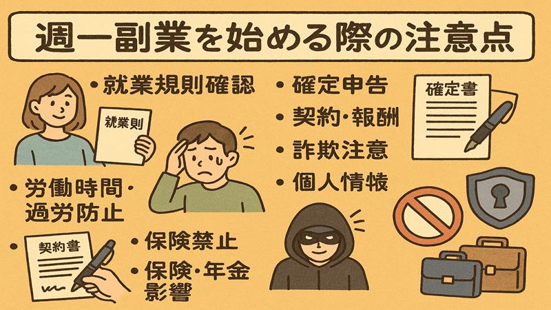 週一副業を始める際の注意点