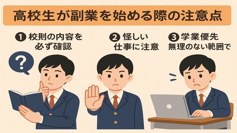 高校生が副業を始める際の注意点