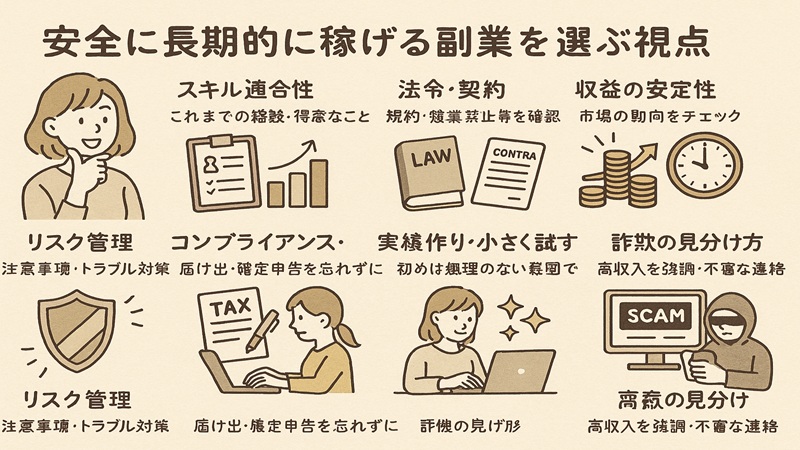 安全に長期的に稼げる副業を選ぶ視点